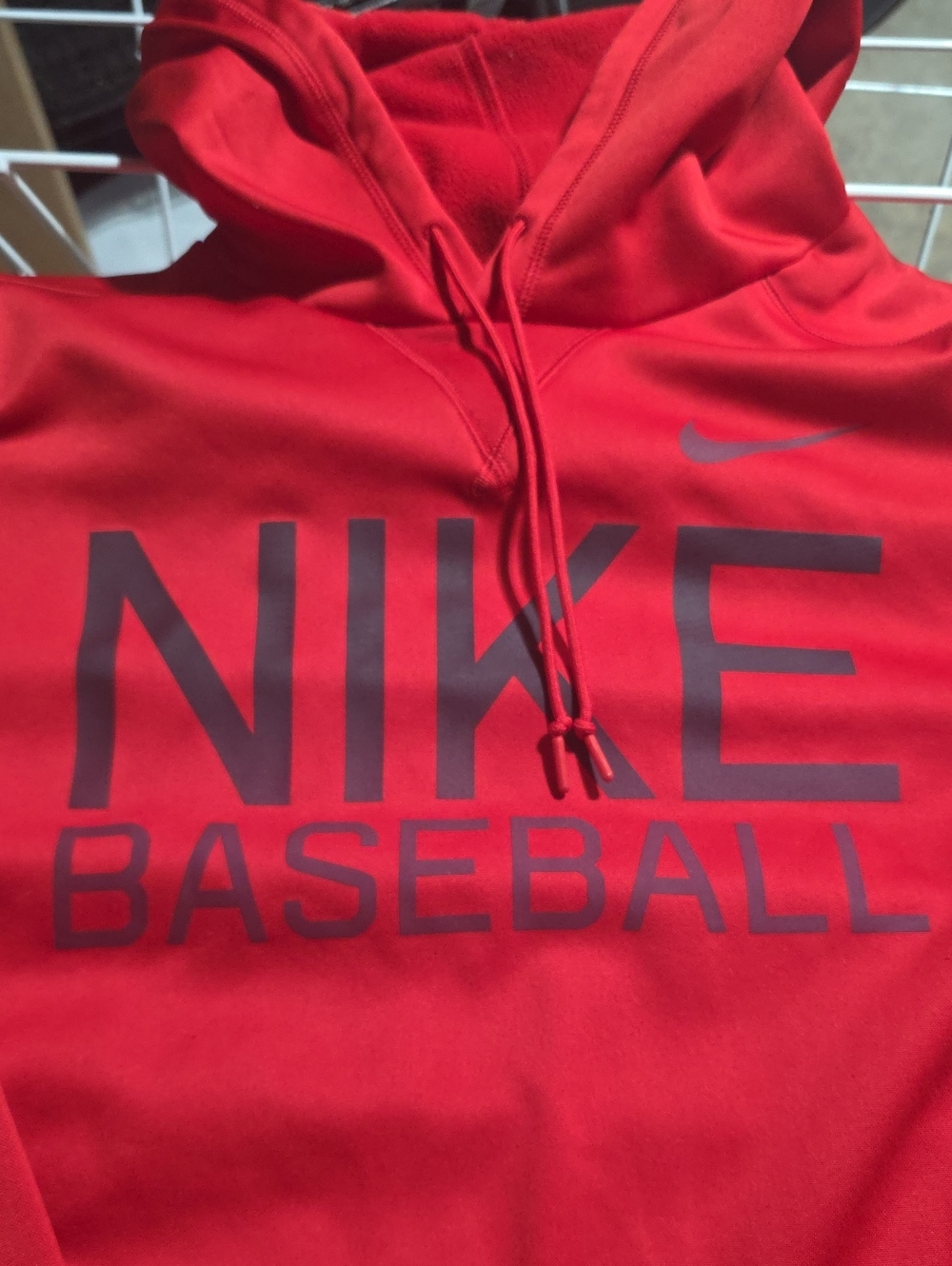 Mens Red Baseball Dri Fit Hoodie XXL - Picture 2 of 7